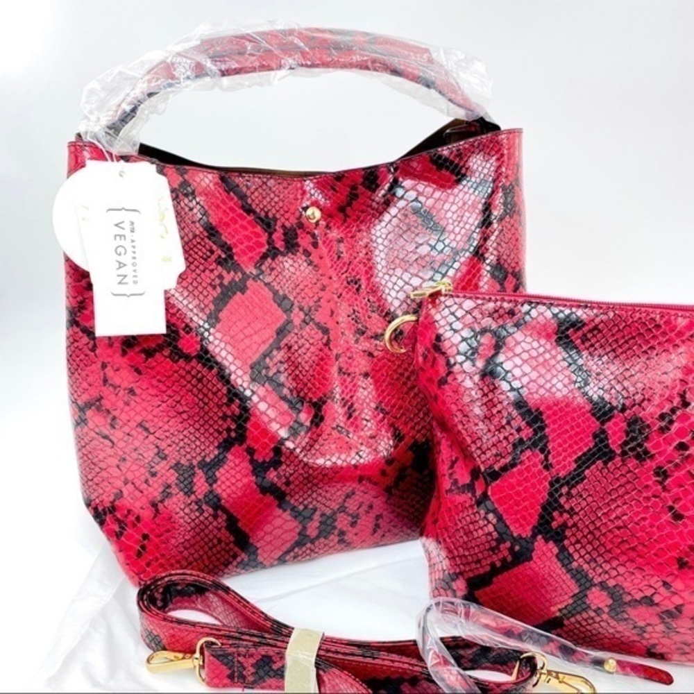 Python Snake Skin 2-in-1 Shoulder Bag - Picture 2 of 11